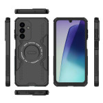 Хибриден гръб с кръгла метална стойка за Samsung Galaxy А17 5G - черен - 1