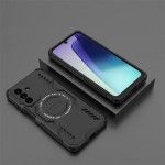 Хибриден гръб с кръгла метална стойка за Samsung Galaxy А17 5G - черен - 0
