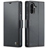 Кожен калъф страничен flip марка CASEME за Samsung Galaxy А17 5G – черен