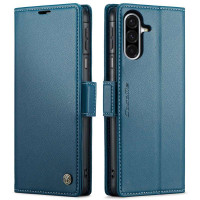 Кожен калъф страничен flip марка CASEME за Samsung Galaxy А17 5G – син