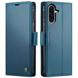 Кожен калъф страничен flip марка CASEME за Samsung Galaxy А17 5G – син