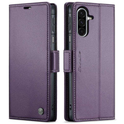 Кожен калъф страничен flip марка CASEME за Samsung Galaxy А17 5G – лилав