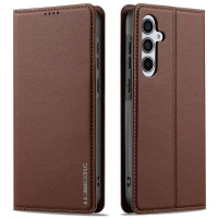 Кожен калъф тип портмоне марка LC.IMEEKE за Samsung Galaxy А17 5G - кафяв