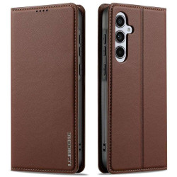 Кожен калъф тип портмоне марка LC.IMEEKE за Samsung Galaxy А17 5G - кафяв