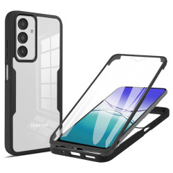 Цялостен гръб от силикон и пластмаса за Samsung Galaxy А17 5G - прозрачен с черна рамка