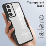 Цялостен гръб от силикон и пластмаса за Samsung Galaxy А17 5G - прозрачен с черна рамка - 0