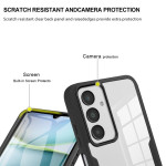 Цялостен гръб от силикон и пластмаса за Samsung Galaxy А17 5G - прозрачен с черна рамка - 2