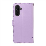 Кожен калъф тип портмоне с котка за Samsung Galaxy A26 5G - лилав - 3 Кожен калъф тип портмоне с котка за Samsung Galaxy A26 5G - лилав - 3