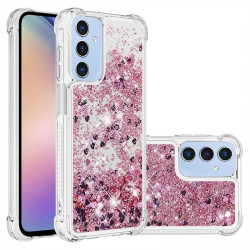 Силиконов гръб с течност с брокат за Samsung Galaxy A26 5G - розов
