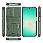 Хибриден гръб със стойка и слайдър за камера за Samsung Galaxy А17 5G/A26 5G - зелен - 3