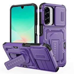 Хибриден гръб със стойка и слайдър за камера за Samsung Galaxy А17 5G/A26 5G - тъмно лилав