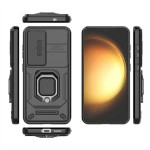 Хибриден гръб със стойка и слайдър за камера за Samsung Galaxy A26 5G - черен - 2