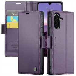 Кожен калъф страничен flip марка CASEME за Samsung Galaxy A26 5G &ndash; лилав