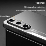 Алуминиев гръб за Samsung Galaxy А17 5G - черен със сребрист ръб - 0