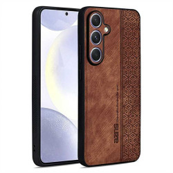 Силиконов гръб с покритие от кожа марка AZNS за Samsung Galaxy A26 5G - кафяв