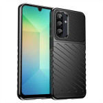 Подсилен силиконов гръб на черти за Samsung Galaxy A26 5G - черен - 1