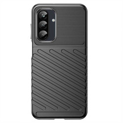 Подсилен силиконов гръб на черти за Samsung Galaxy A26 5G - черен