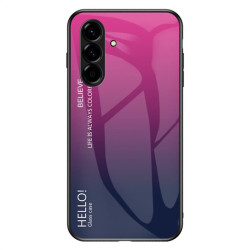 Силиконов кейс със стъклен гръб за Samsung Galaxy A27 5G - розов градиент