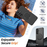 Хибриден гръб с кръгла метална стойка MAGSAFE за Samsung Galaxy A27 5G - черен - 1