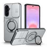 Хибриден гръб с кръгла метална стойка MAGSAFE и слайдър за камера за Samsung Galaxy A27 5G - сив