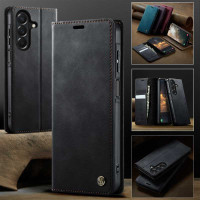 Кожен калъф страничен flip марка CASEME за Samsung Galaxy A27 5G – черен