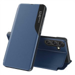 Тънък кожен калъф тип портмоне с прозорче за Samsung Galaxy A27 5G – тъмно син Тънък кожен калъф тип портмоне с прозорче за Samsung Galaxy A27 5G – тъмно син