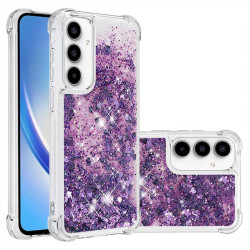 Силиконов гръб с течност с брокат за Samsung Galaxy A36 5G - лилав
