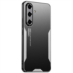 Алуминиев гръб за Samsung Galaxy A36 5G - черен със сребрист ръб