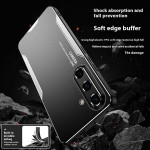 Алуминиев гръб за Samsung Galaxy A36 5G - черен със сребрист ръб - 1