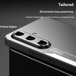 Алуминиев гръб за Samsung Galaxy A36 5G - черен със сребрист ръб - 0