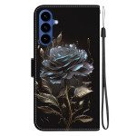 Кожен калъф тип портмоне за Samsung Galaxy A37 5G - черна роза - 2 Кожен калъф тип портмоне за Samsung Galaxy A37 5G - черна роза - 2