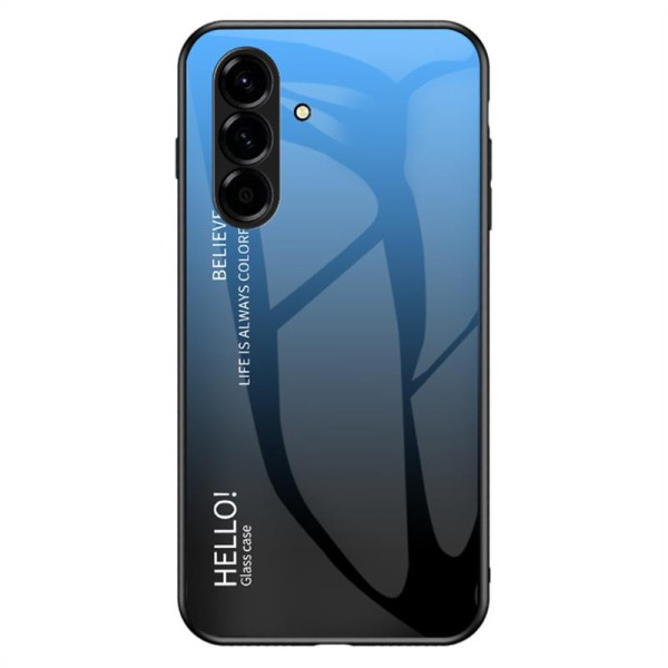 Силиконов кейс със стъклен гръб за Samsung Galaxy A37 5G - син градиент Силиконов кейс със стъклен гръб за Samsung Galaxy A37 5G - син градиент