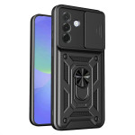 Хибриден гръб със стойка и слайдър за камера за Samsung Galaxy A37 5G - черен