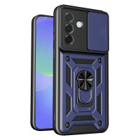 Хибриден гръб със стойка и слайдър за камера за Samsung Galaxy A37 5G - тъмно син