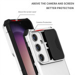 Хибриден гръб със стойка и слайдер за камера за Samsung Galaxy A37 5G - бял - 1