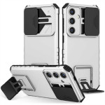 Хибриден гръб със стойка и слайдер за камера за Samsung Galaxy A37 5G - бял - 2