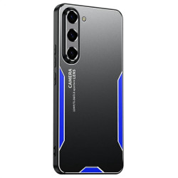 Алуминиев гръб за Samsung Galaxy A37 5G - черен със синя рамка