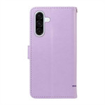 Кожен калъф тип портмоне с котка за Samsung Galaxy A36 5G/A56 5G - лилав - 1 Кожен калъф тип портмоне с котка за Samsung Galaxy A36 5G/A56 5G - лилав - 1