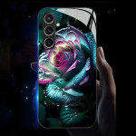 Силиконов кейс със стъклен гръб за Samsung Galaxy A56 5G - роза Силиконов кейс със стъклен гръб за Samsung Galaxy A56 5G - роза