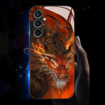 Силиконов кейс със стъклен гръб за Samsung Galaxy A56 5G - дракон Силиконов кейс със стъклен гръб за Samsung Galaxy A56 5G - дракон