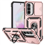 Хибриден гръб със стойка и слайдър за камера за Samsung Galaxy A36 5G/A56 5G - розов