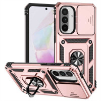 Хибриден гръб със стойка и слайдър за камера за Samsung Galaxy A36 5G/A56 5G - розов
