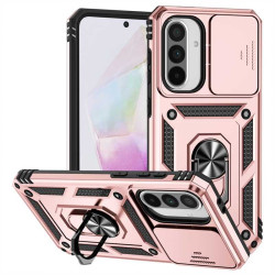 Хибриден гръб със стойка и слайдър за камера за Samsung Galaxy A36 5G/A56 5G - розов