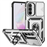 Хибриден гръб със стойка и слайдър за камера за Samsung Galaxy A36 5G/A56 5G - бял