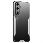 Алуминиев гръб за Samsung Galaxy A56 5G - черен със сребрист ръб