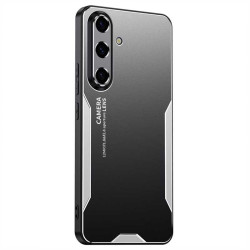 Алуминиев гръб за Samsung Galaxy A56 5G - черен със сребрист ръб