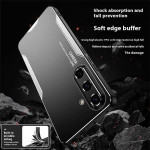 Алуминиев гръб за Samsung Galaxy A56 5G - черен със сребрист ръб - 0