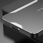 Алуминиев гръб за Samsung Galaxy A56 5G - черен със сребрист ръб - 2