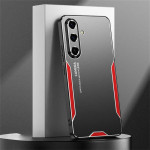 Алуминиев гръб за Samsung Galaxy A56 5G - черен с червена рамка - 0
