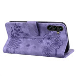 Кожен калъф тип портмоне с котки за Samsung Galaxy А57 5G - лилав - 2 Кожен калъф тип портмоне с котки за Samsung Galaxy А57 5G - лилав - 2